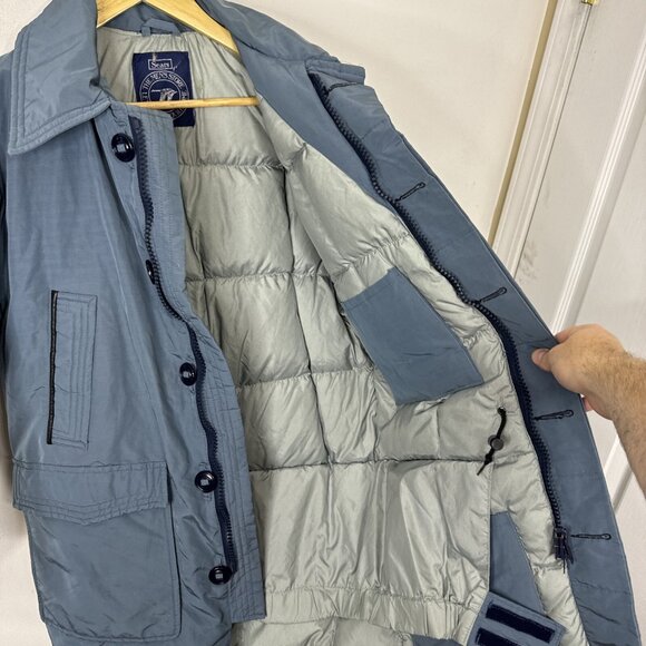 Vintage Sears Men 36 S Blue Goose Down Parka Coat Jacket Insulated Winter - Picture 7 of 9